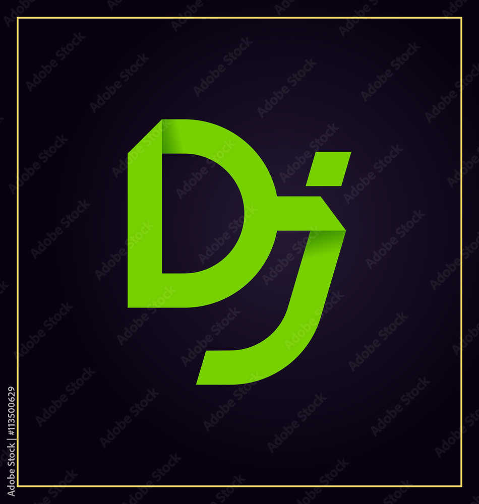 DJ Two letter composition for initial, logo or signature. DJ Two letter composition for initial, logo or signature.
