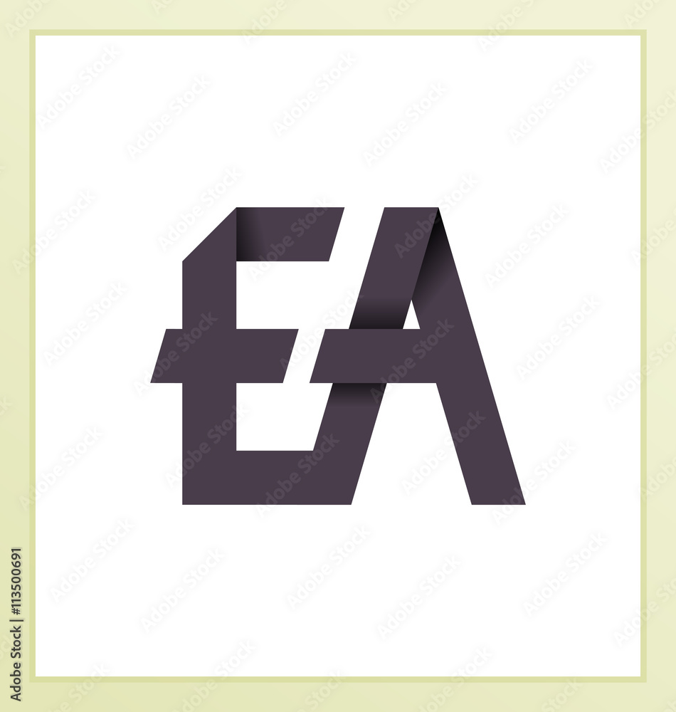 Obraz premium EA Two letter composition for initial, logo or signature.