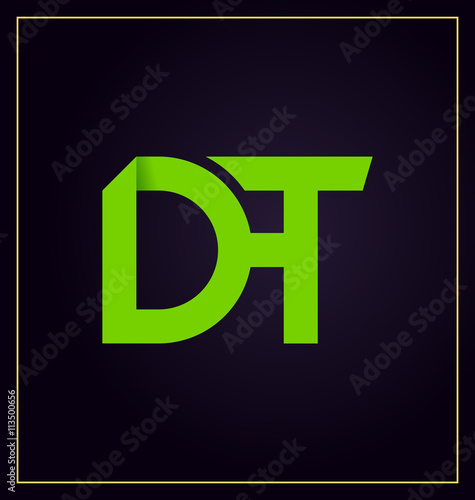 DT Two letter composition for initial, logo or signature.