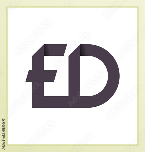 ED Two letter composition for initial, logo or signature.
