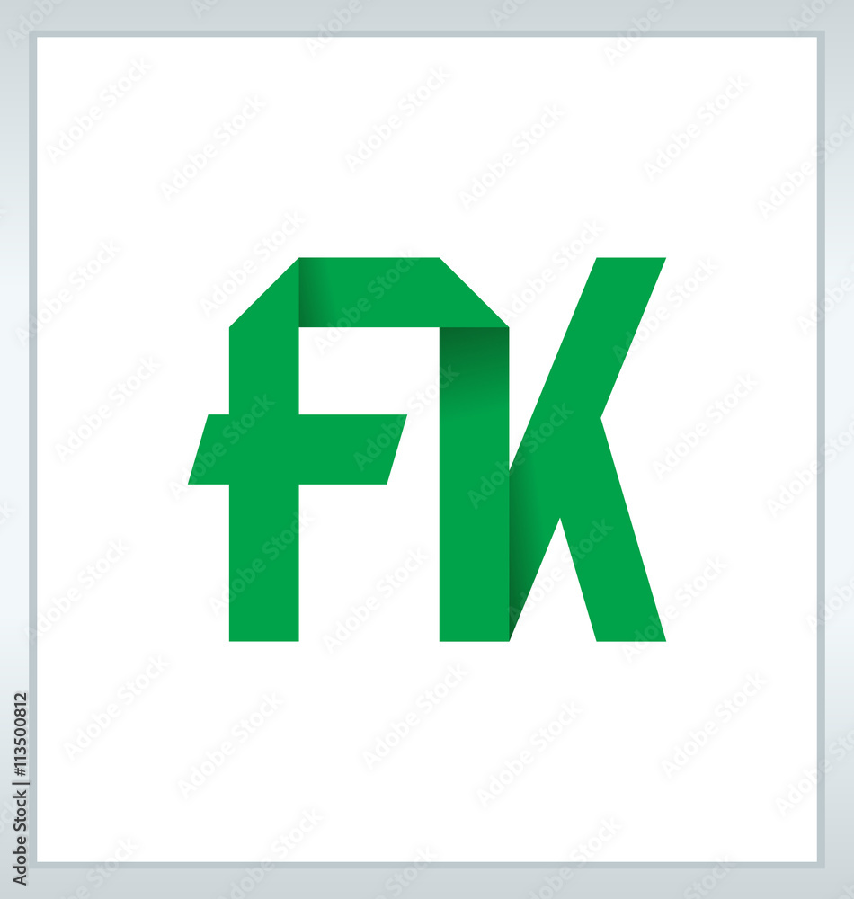 Obraz premium FK Two letter composition for initial, logo or signature.
