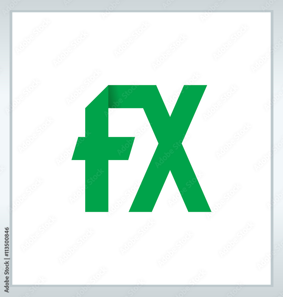 FX Two letter composition for initial, logo or signature. FX Two letter composition for initial, logo or signature.