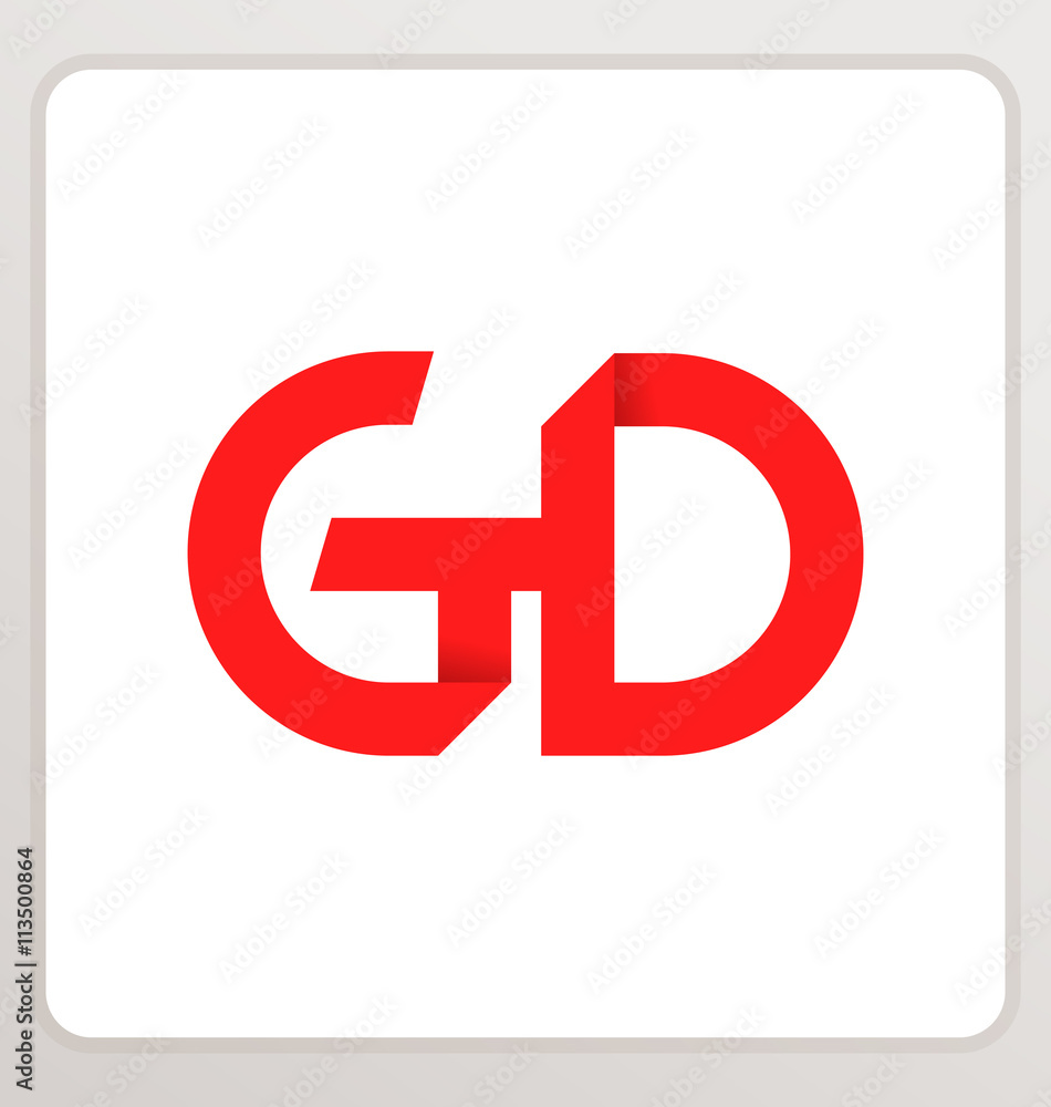 GD Two letter composition for initial, logo or signature. GD Two letter composition for initial, logo or signature.