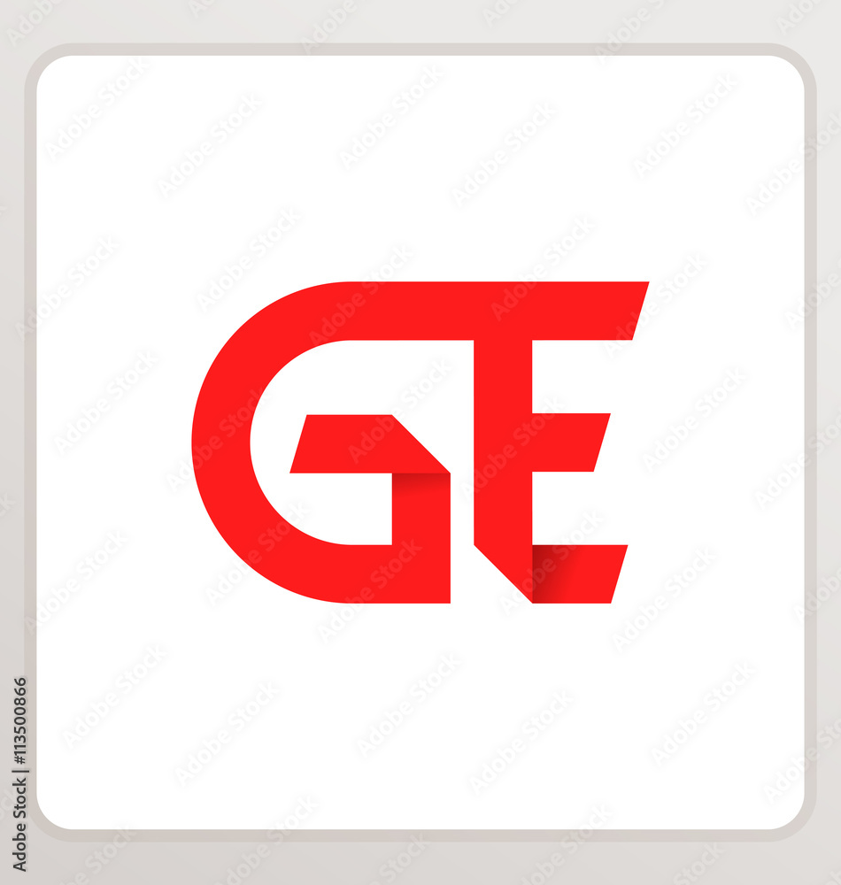GE Two letter composition for initial, logo or signature. GE Two letter composition for initial, logo or signature.