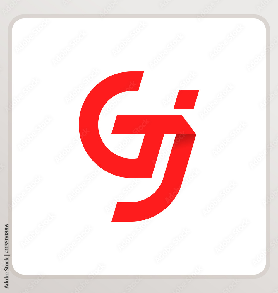 GJ Two letter composition for initial, logo or signature. GJ Two letter composition for initial, logo or signature.