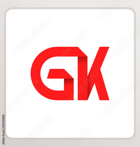 GK Two letter composition for initial, logo or signature.