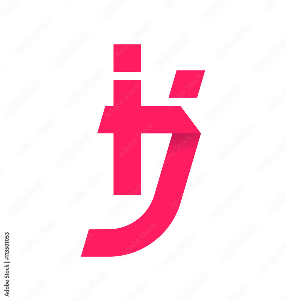 Obraz premium IJ Two letter composition for initial, logo or signature.