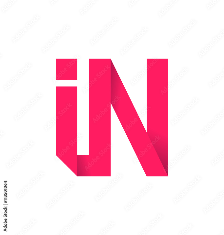 IN Two letter composition for initial, logo or signature. IN Two letter composition for initial, logo or signature.