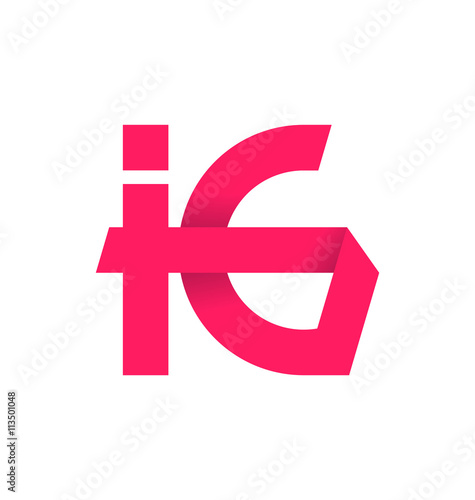 IG Two letter composition for initial, logo or signature.