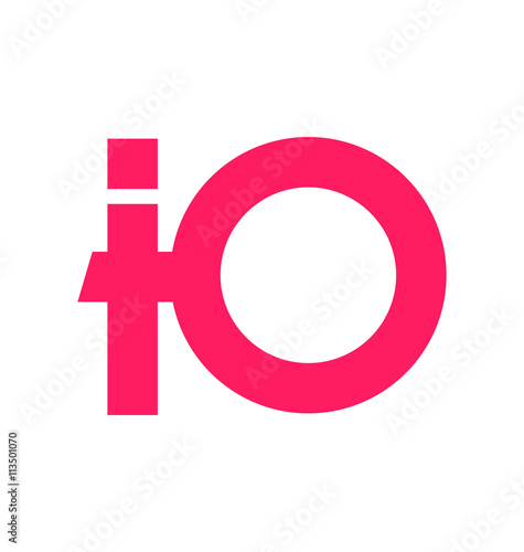 IO Two letter composition for initial, logo or signature.