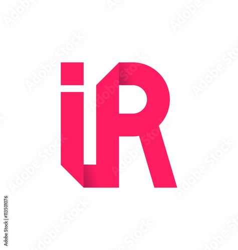 IR Two letter composition for initial, logo or signature.