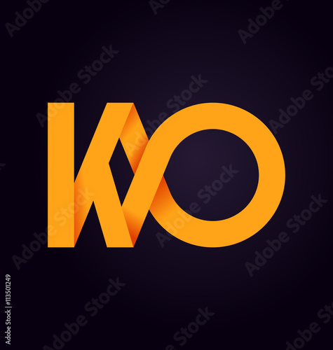 KO Two letter composition for initial, logo or signature.