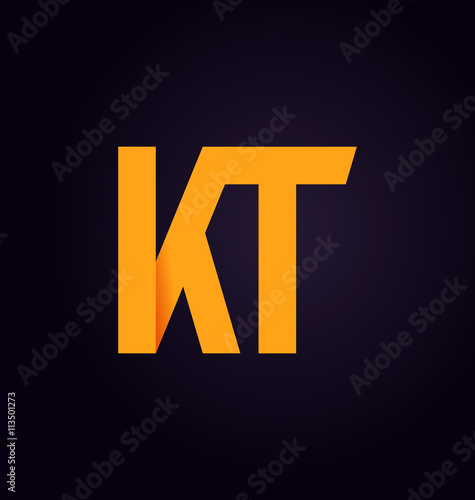 KT Two letter composition for initial, logo or signature.
