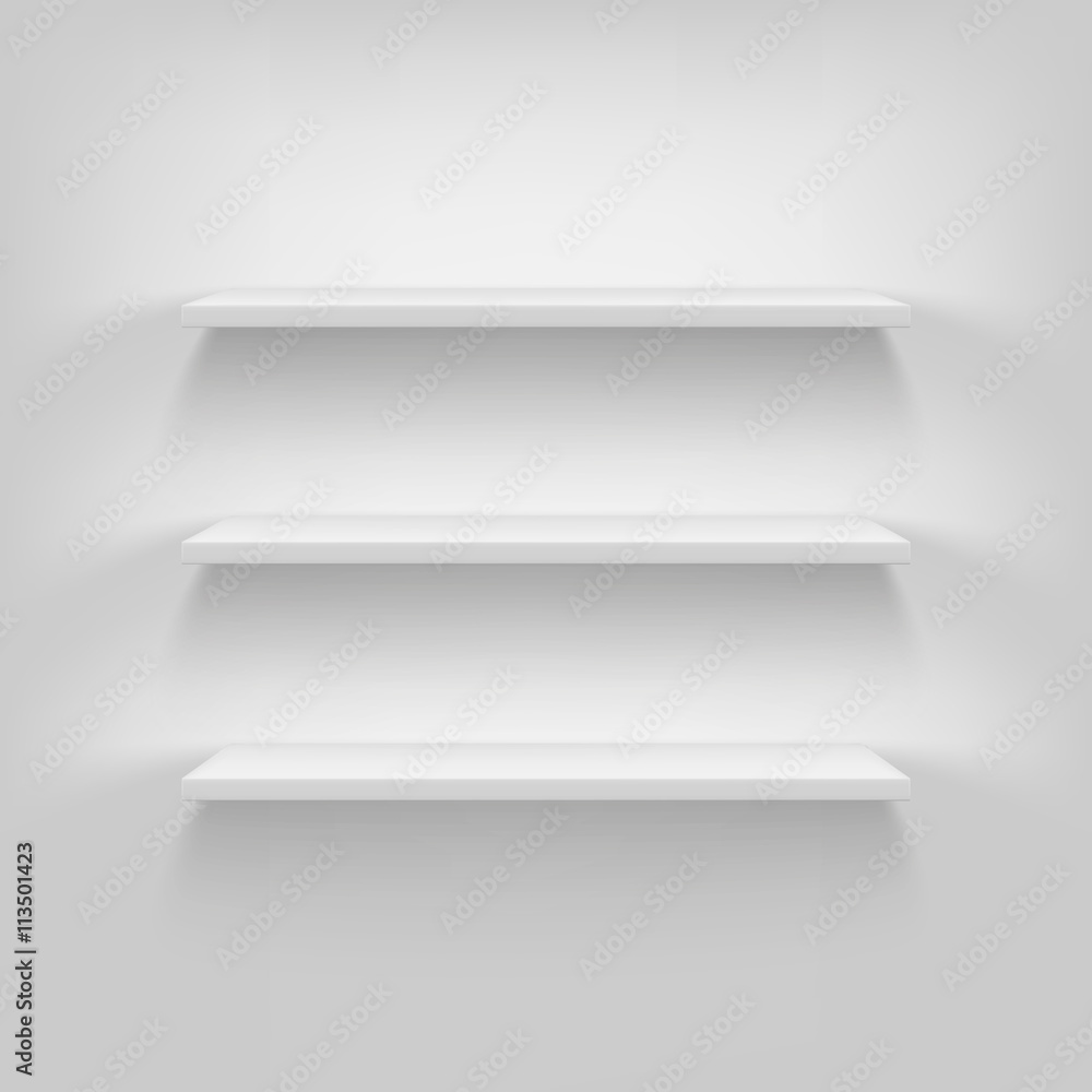 Shelves attached to the wall. Shelves attached to the wall.
