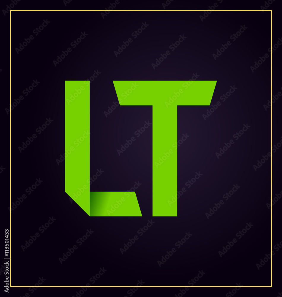 Fototapeta premium LT letter composition for initial, logo or signature.