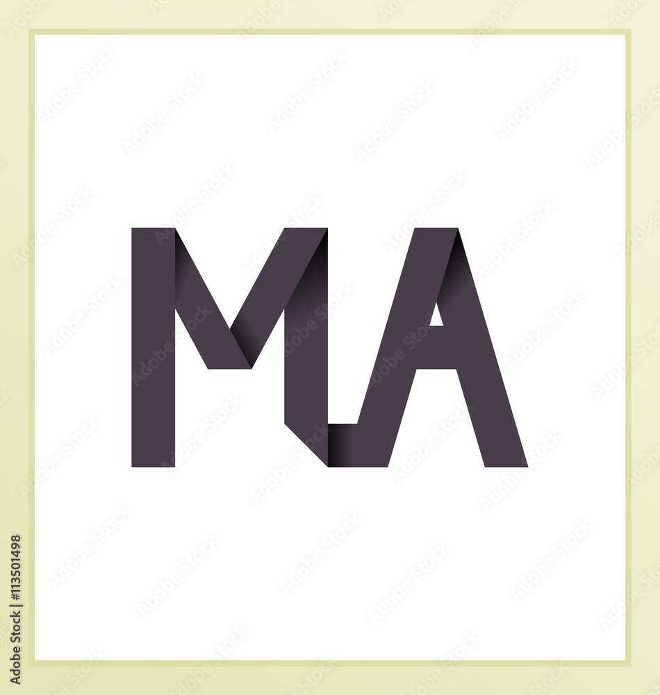 MA Two letter composition for initial, logo or signature. MA Two letter composition for initial, logo or signature.