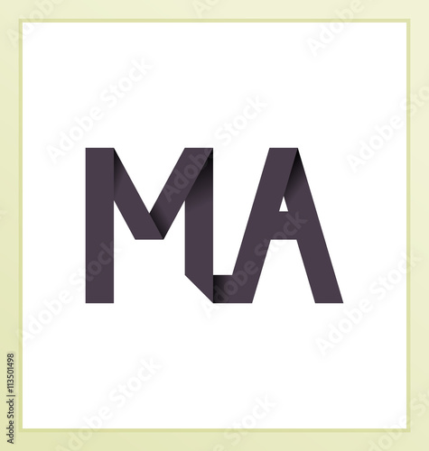 MA Two letter composition for initial, logo or signature.