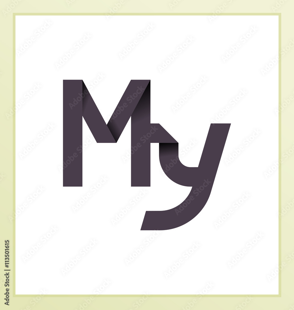 MY Two letter composition for initial, logo or signature. MY Two letter composition for initial, logo or signature.