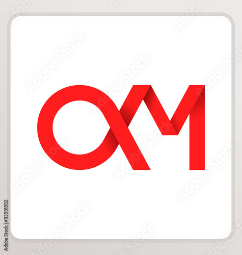 OM Two letter composition for initial, logo or signature.
