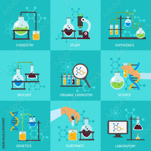 Chemical Experimental Icon Set 