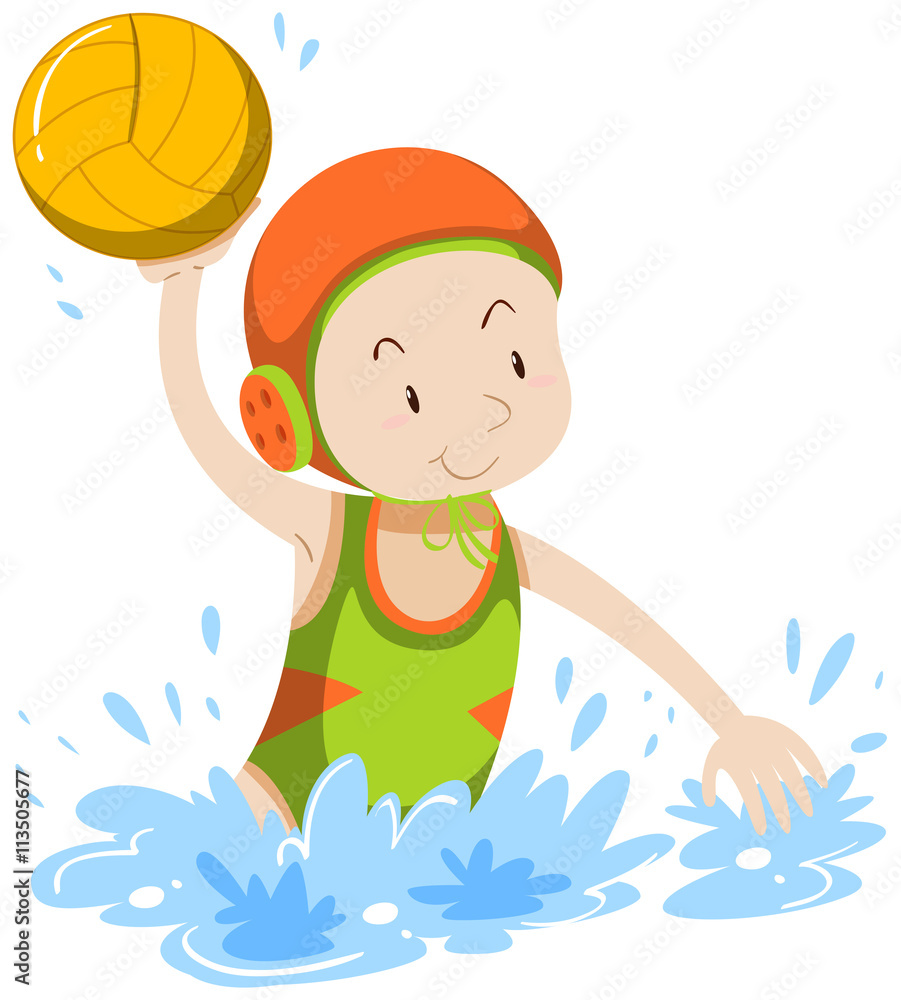 Athlete doing water polo Athlete doing water polo