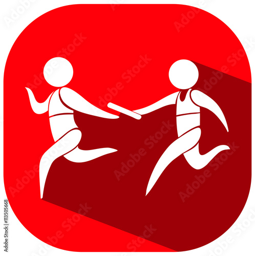 Sport icon with relay running