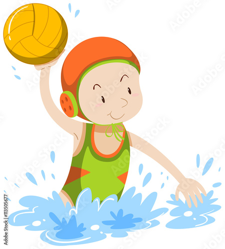Athlete doing water polo