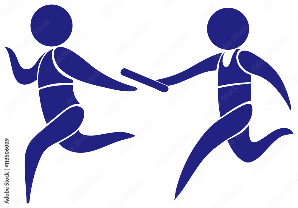 Sport logo for running relay Sport logo for running relay