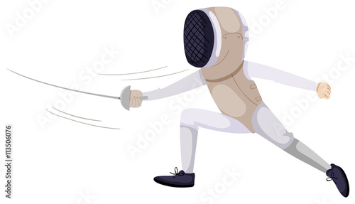 Person doing fencing with sword
