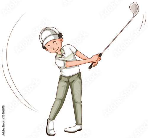 Man playing golf with golf club