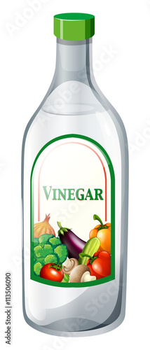 Bottle of vegetable vinegar photo