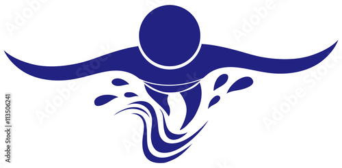 Swimming icon in blue color
