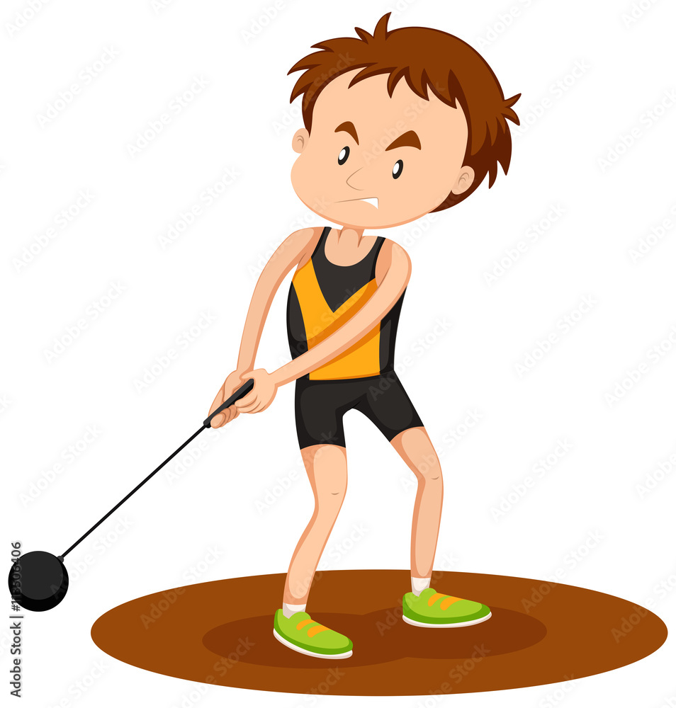 Man athelte doing hammer throwing Man athelte doing hammer throwing