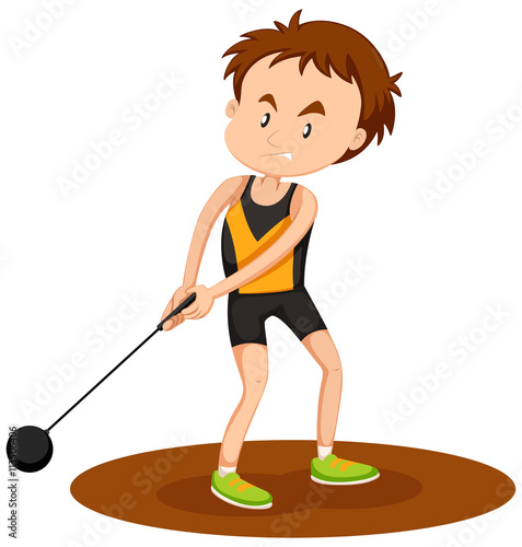 Man athelte doing hammer throwing