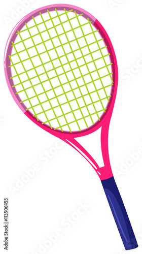 Tennis racket with pink frame