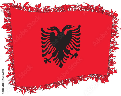 Flag of Albania. Vector illustration of a stylized flag.