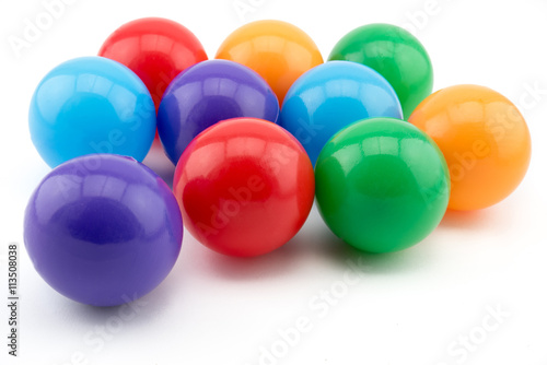 Фотография Plastic colorful balls isolated on white background