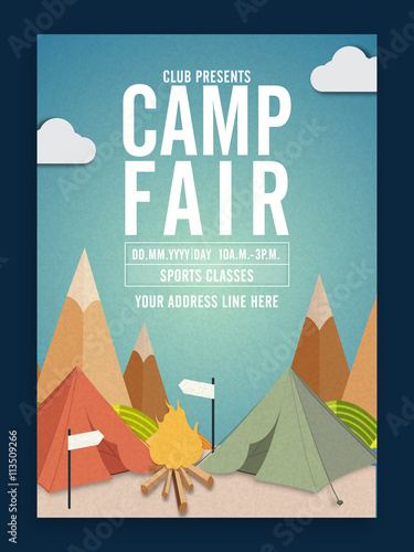 Camp Fair Template, Banner or Flyer design.