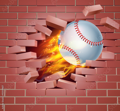 Flaming Baseball Ball Break...