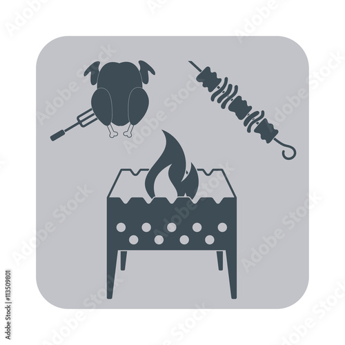 Brazier, chicktn and kebab icon