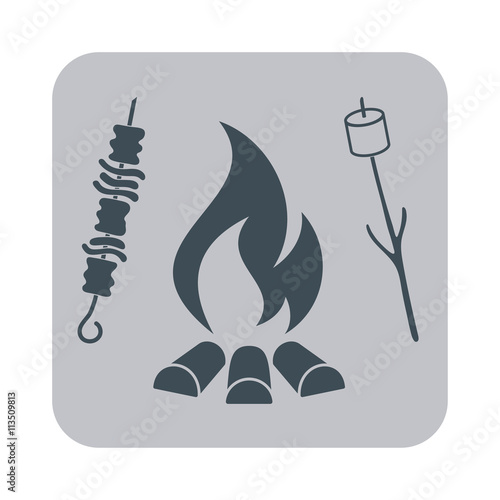 Brazier, zephyr and kebab icon