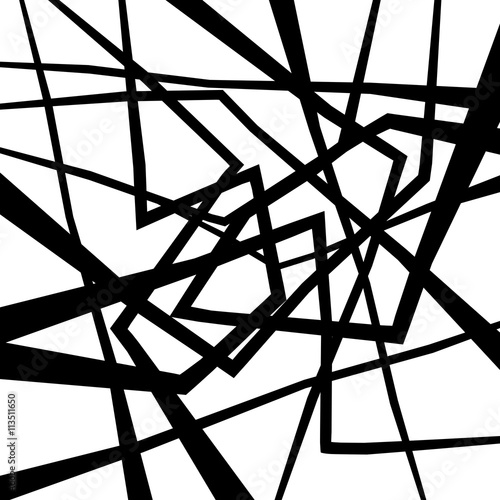 Vector geometric abstract confusion background, in black