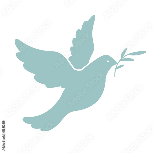 Blue Dove With Olive Branch