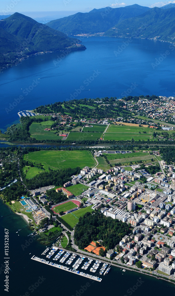 Südschweiz: Luftaufnahmen vom Lago Maggiore