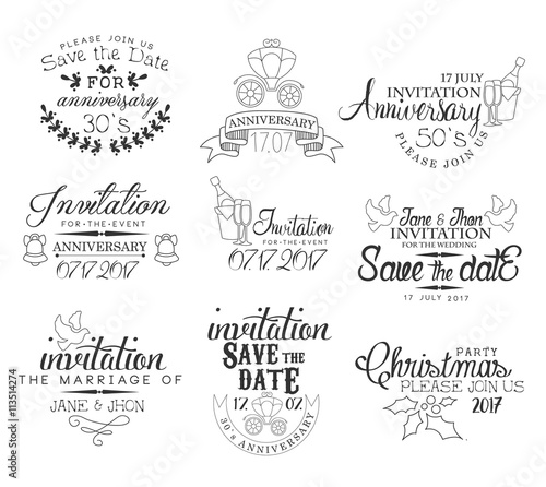 Special Occasion Hand Drawn Invitation Set