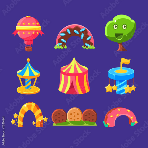 Amusement Park Elements Made Of Sweets