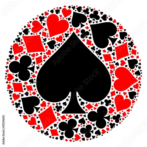 Poker playing cards suit mosaic