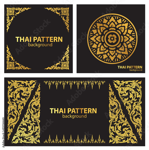 set pattern lines thai vector