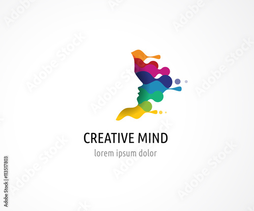 Brain, Creative mind, learning and design icon. Man head, people symbol