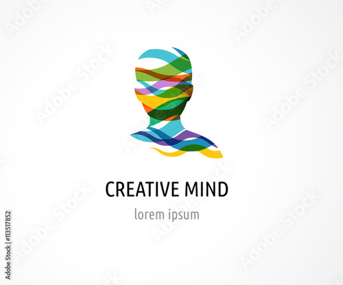 Brain, Creative mind, learning and design icon. Man head, people symbol